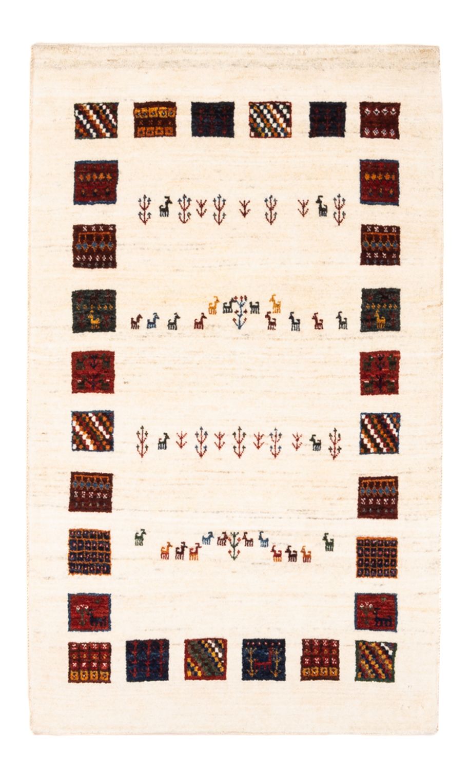 Gabbeh Tæppe - Loribaft Persisk - Royal - 132 x 84 cm - flerfarvet