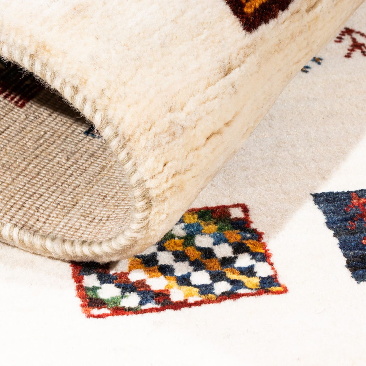 Gabbeh Tæppe - Loribaft Persisk - Royal - 132 x 84 cm - flerfarvet