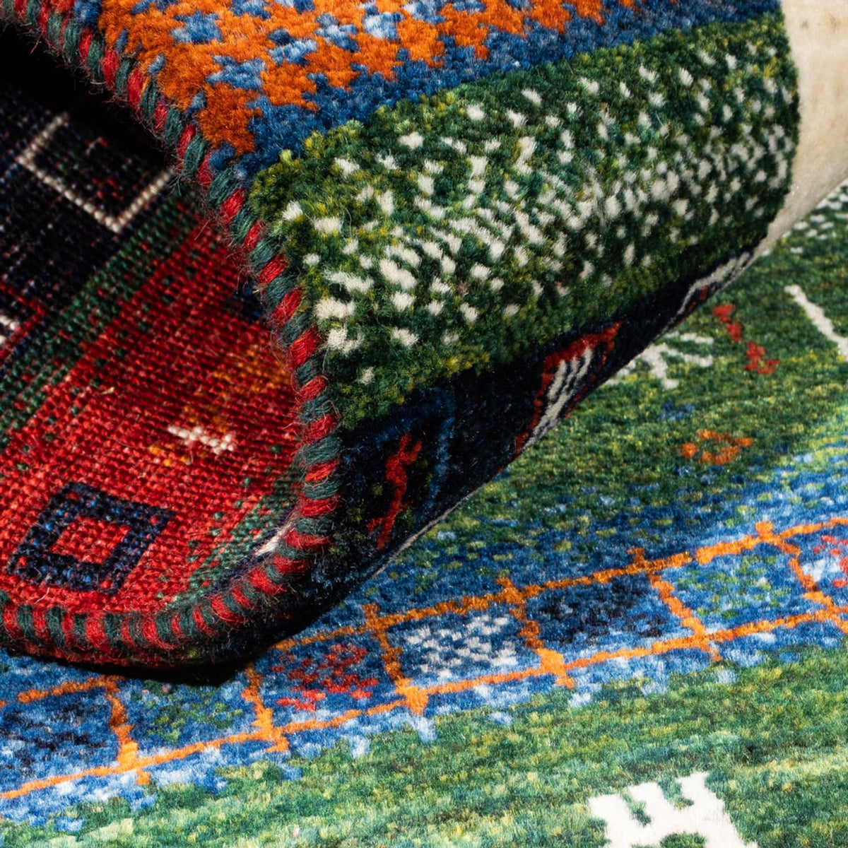 Gabbeh Tæppe - Loribaft Persisk - Royal - 132 x 83 cm - flerfarvet