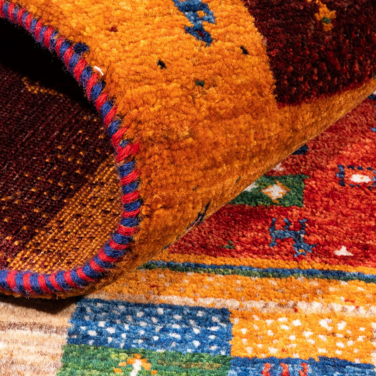 Gabbeh Tæppe - Loribaft Persisk - Royal - 192 x 152 cm - flerfarvet