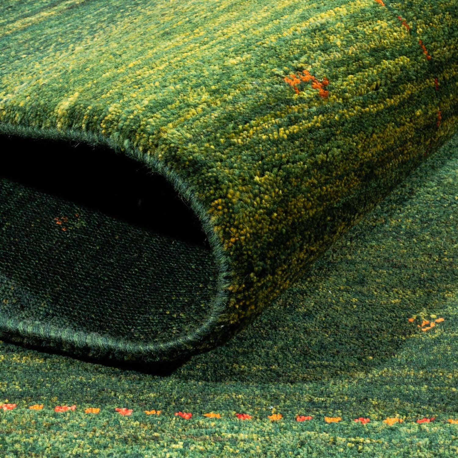Gabbeh Tæppe - Loribaft Persisk - 191 x 153 cm - grøn