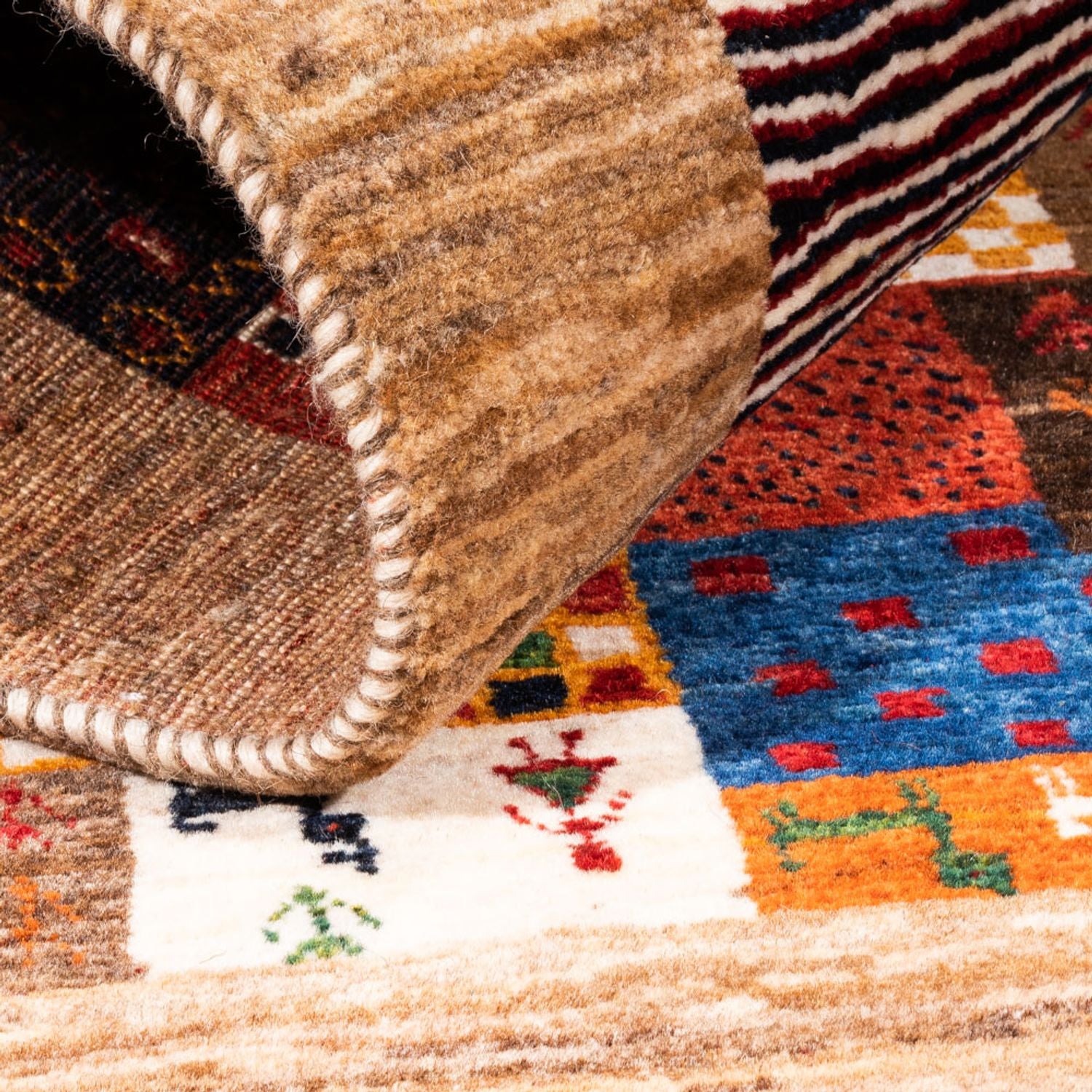 Gabbeh Tæppe - Loribaft Persisk - Royal - 145 x 89 cm - flerfarvet