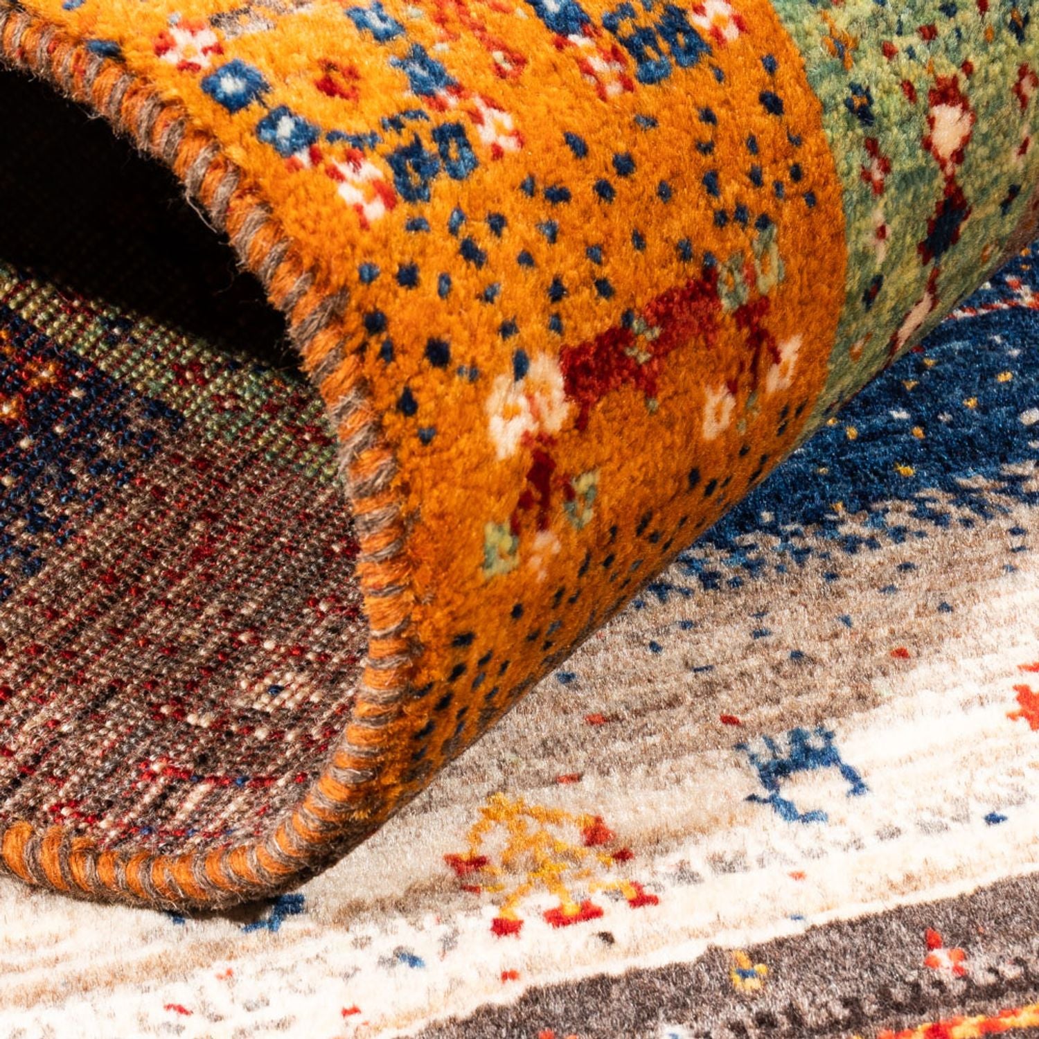 Gabbeh Tæppe - Loribaft Persisk - Royal - 145 x 90 cm - flerfarvet