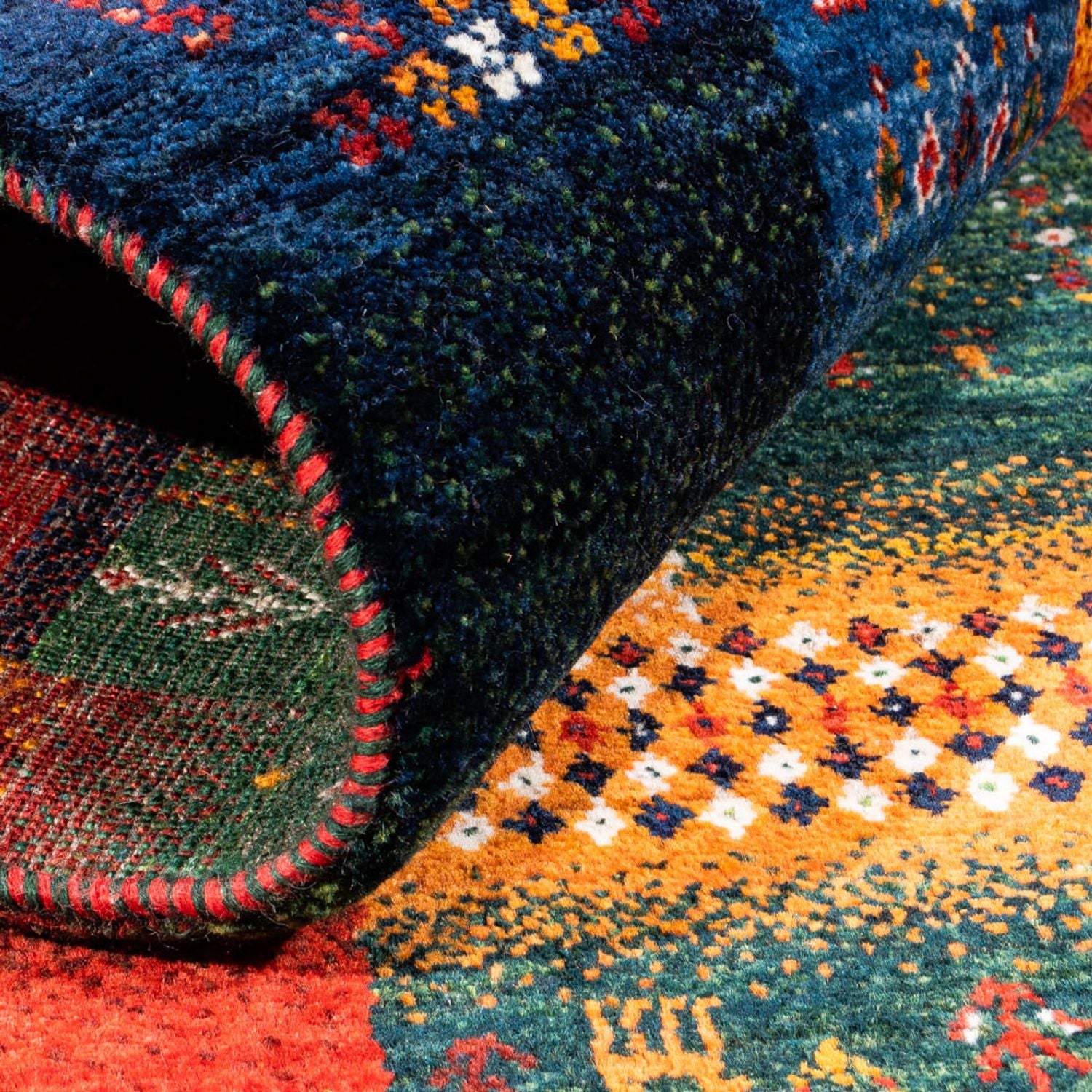 Gabbeh Tæppe - Loribaft Persisk - Royal - 154 x 110 cm - flerfarvet