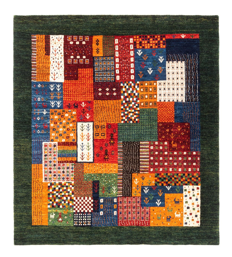 Gabbeh Tæppe - Loribaft Persisk - Royal - 130 x 122 cm - flerfarvet