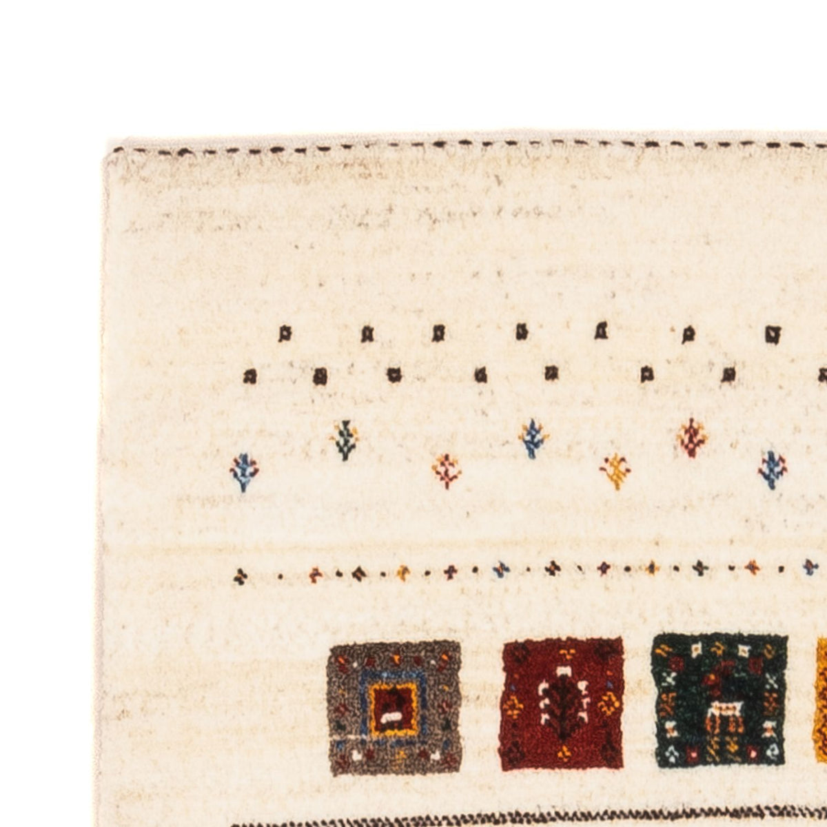 Gabbeh Tæppe - Loribaft Persisk - Royal - 122 x 78 cm - creme