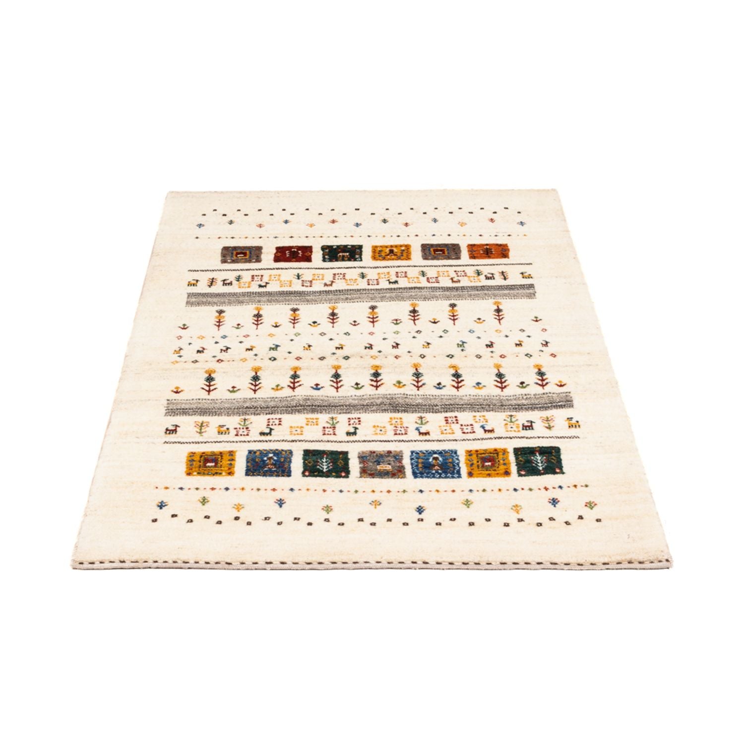 Gabbeh Tæppe - Loribaft Persisk - Royal - 122 x 78 cm - creme