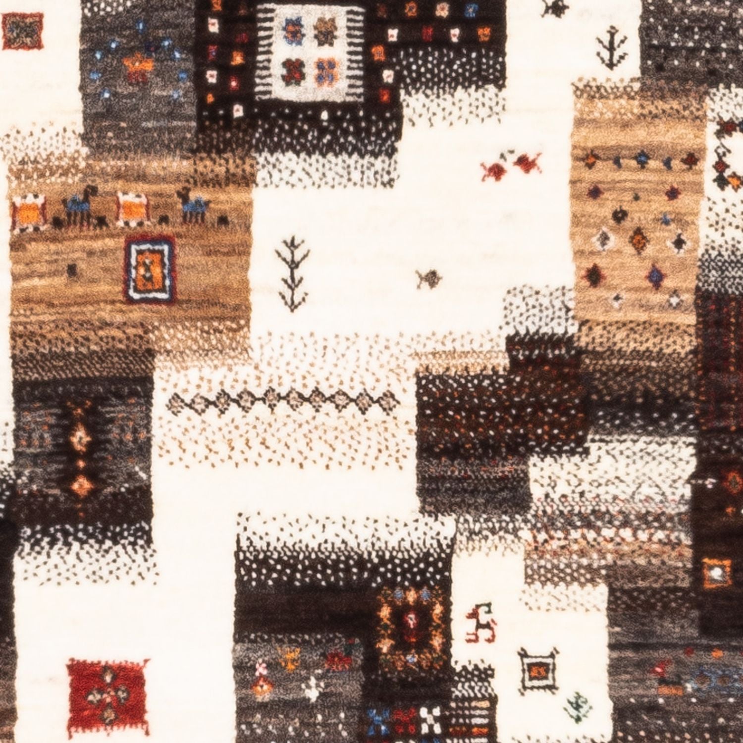 Gabbeh Tæppe - Loribaft Persisk - Royal - 126 x 85 cm - grå