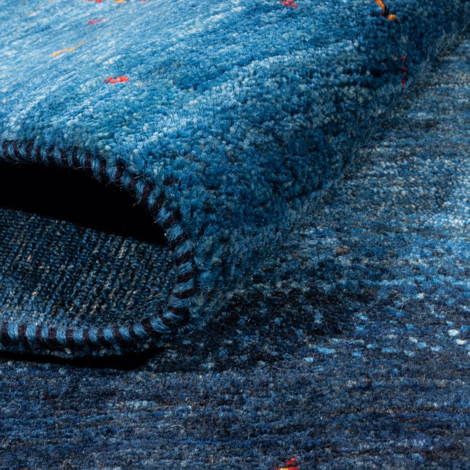 Gabbeh Tæppe - Loribaft Persisk - 202 x 154 cm - blå