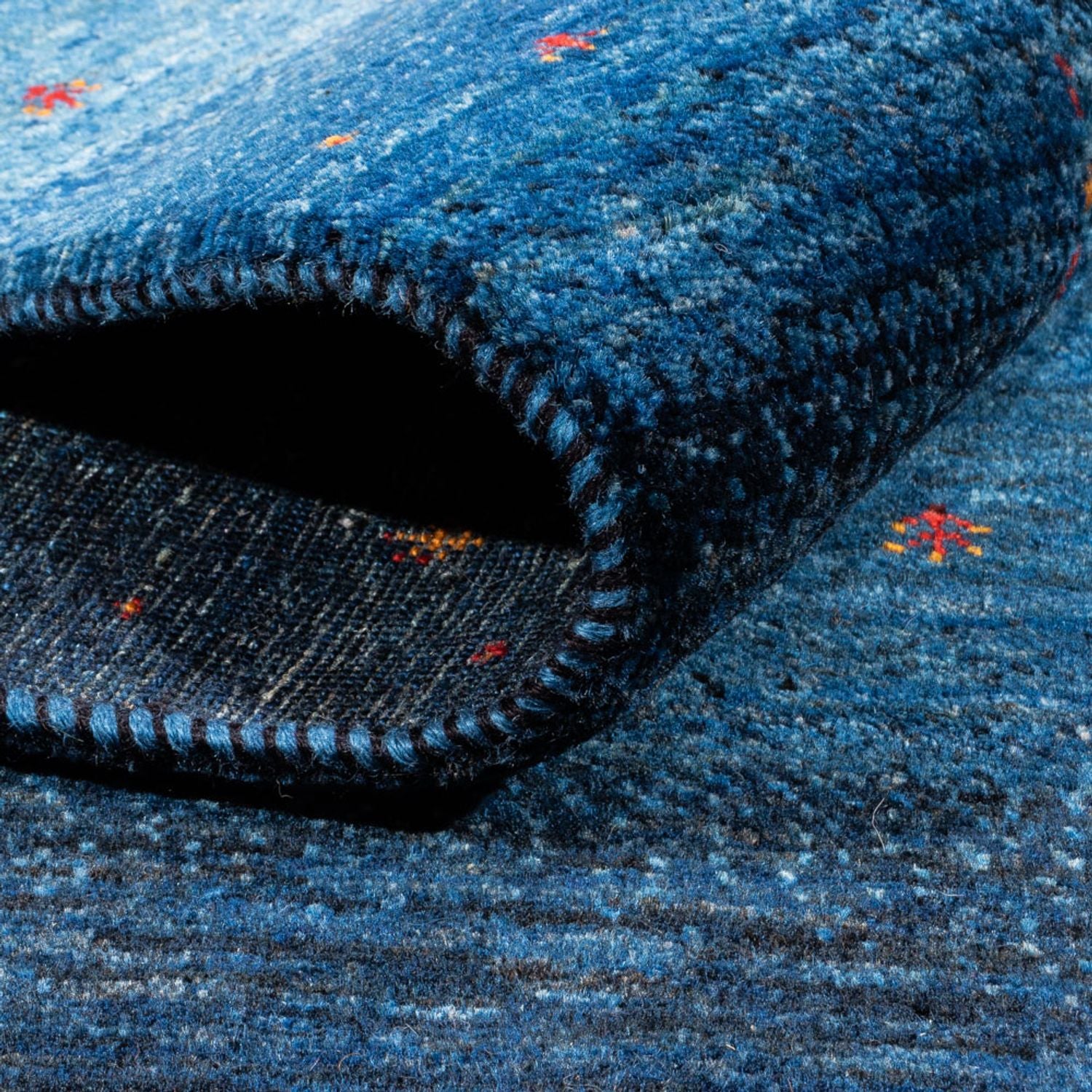 Gabbeh Tæppe - Loribaft Persisk - 215 x 152 cm - blå