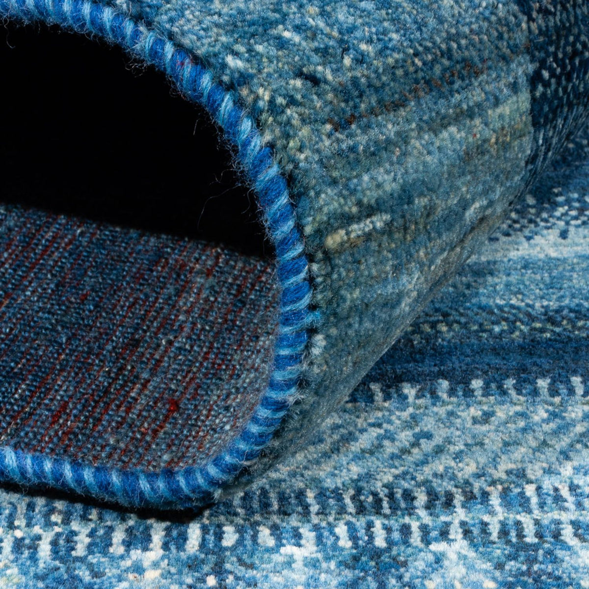 Gabbeh Tæppe - Loribaft Persisk - Royal - 198 x 158 cm - blå