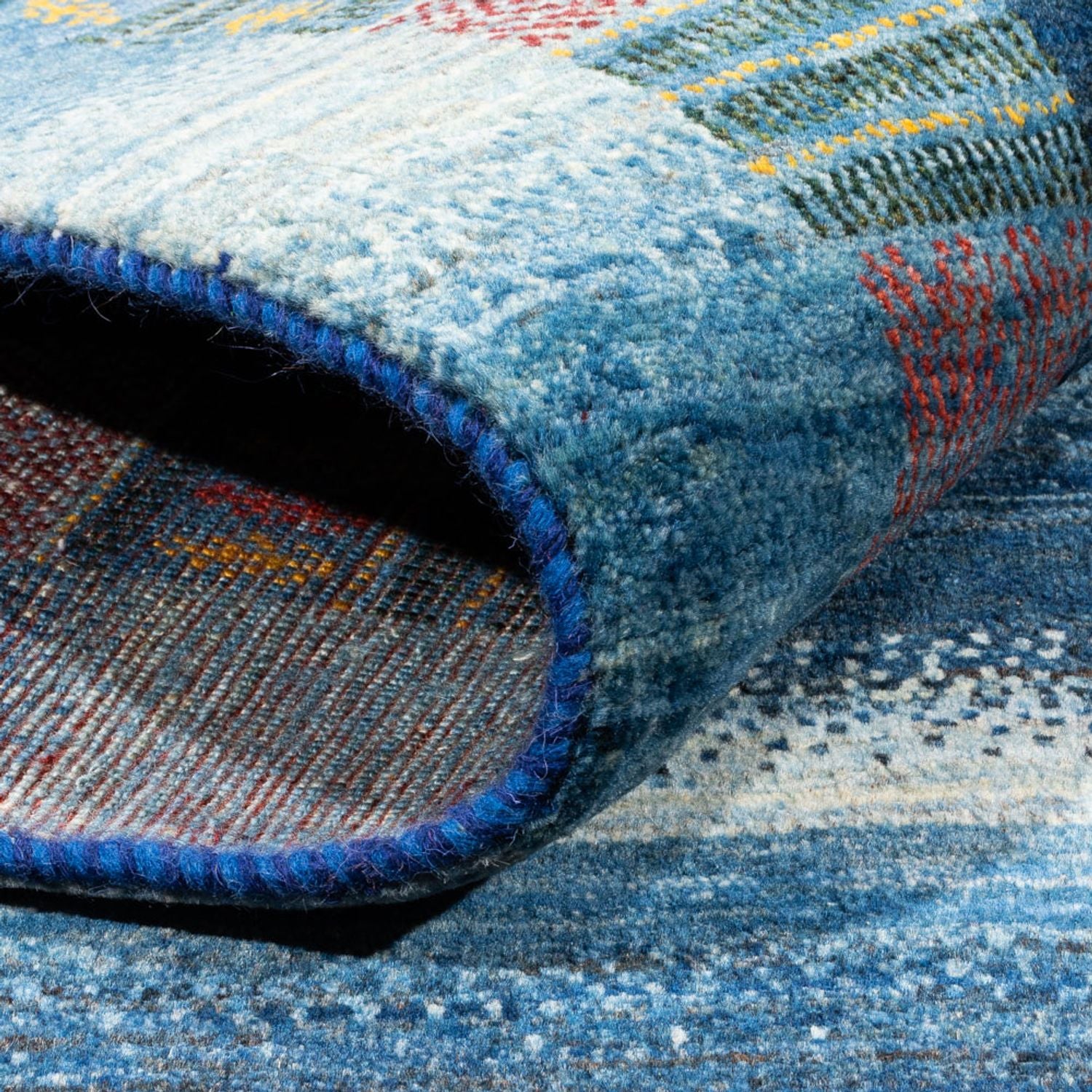 Gabbeh Tæppe - Loribaft Persisk - Royal - 198 x 152 cm - blå