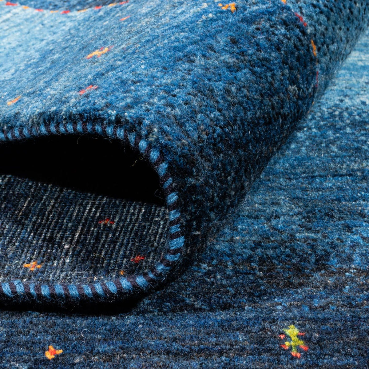 Gabbeh Tæppe - Loribaft Persisk - 204 x 153 cm - blå