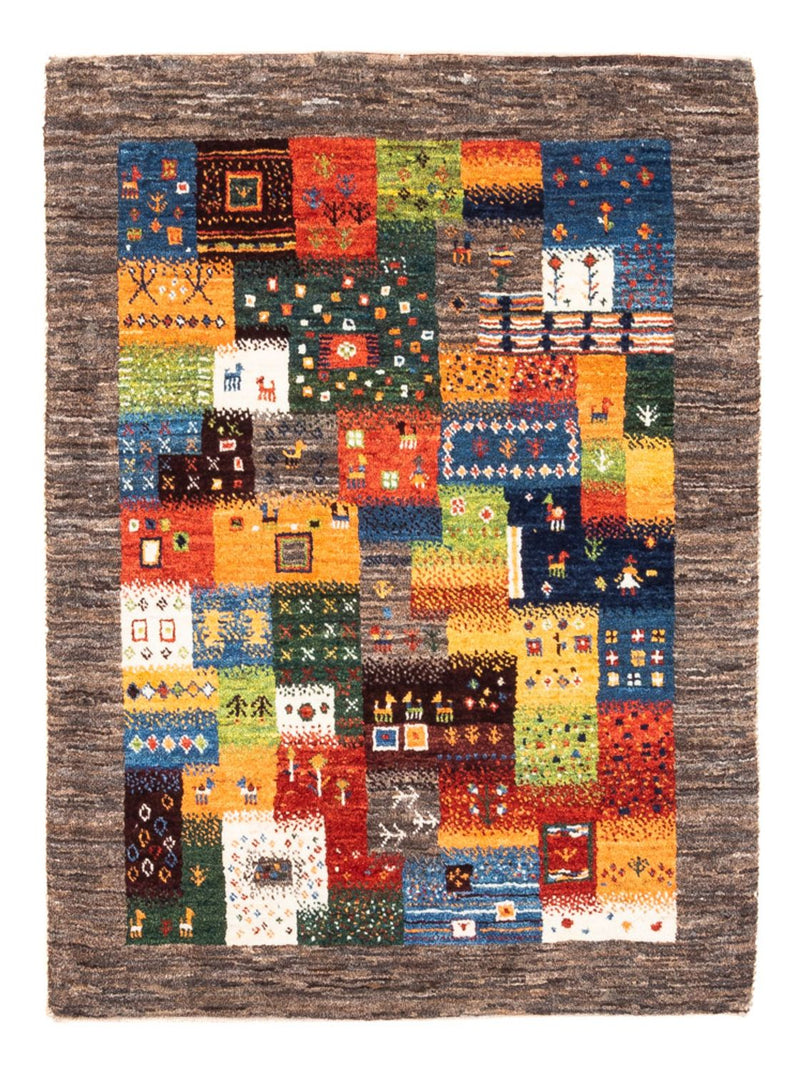 Gabbeh Tæppe - Loribaft Persisk - Royal - 106 x 81 cm - flerfarvet
