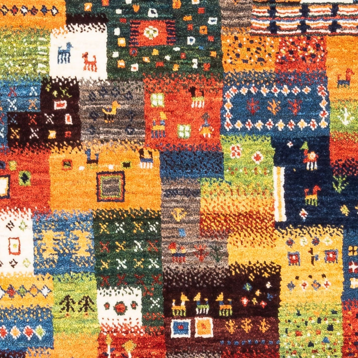 Gabbeh Tæppe - Loribaft Persisk - Royal - 106 x 81 cm - flerfarvet
