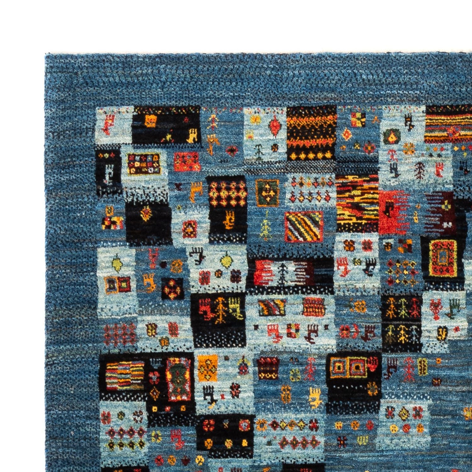 Gabbeh Tæppe - Loribaft Persisk - Royal - 199 x 154 cm - blå