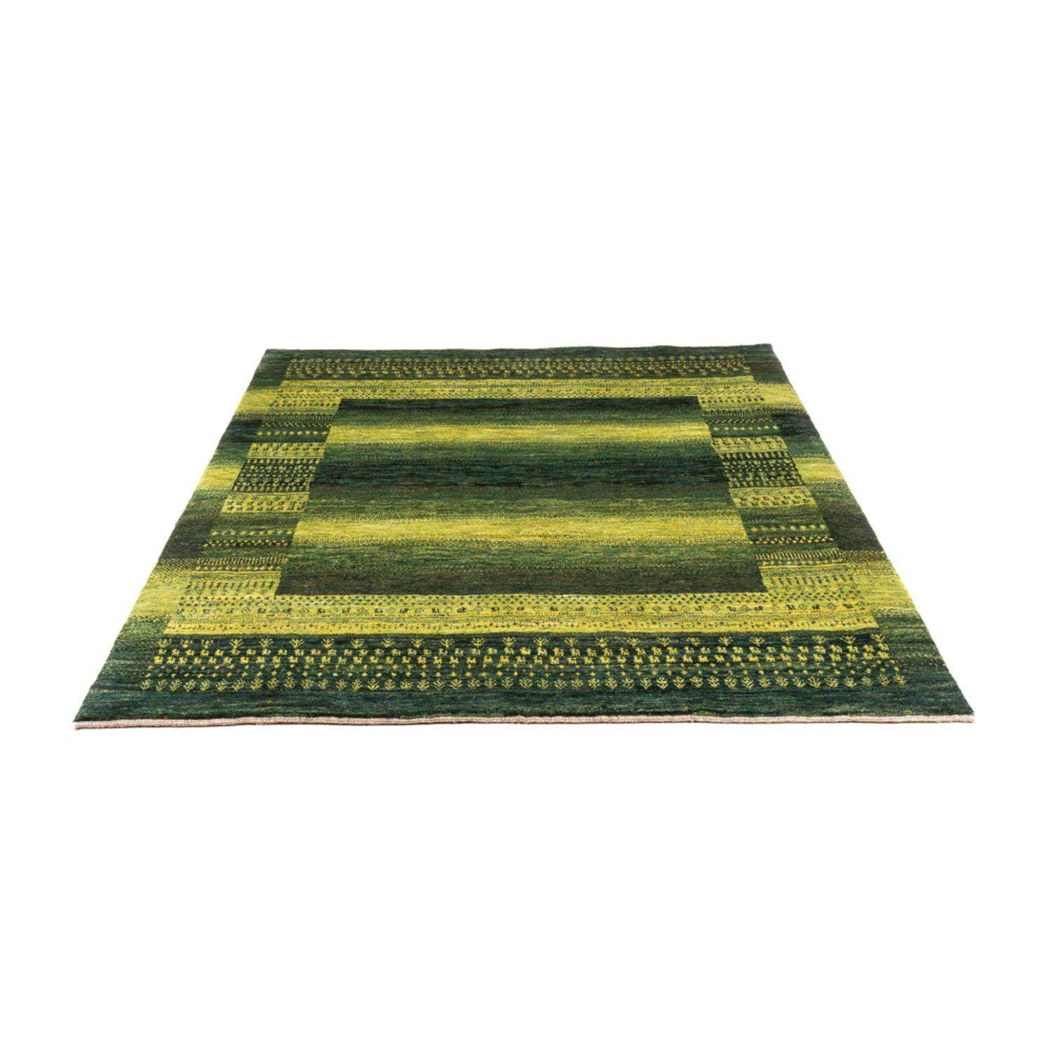 Gabbeh Tæppe - Loribaft Persisk - Royal - 196 x 165 cm - grøn