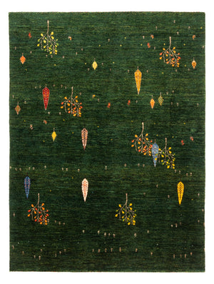 Gabbeh Tæppe - Loribaft Persisk - 191 x 143 cm - grøn