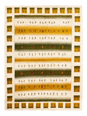 Gabbeh Tæppe - Loribaft Persisk - 203 x 158 cm - natur