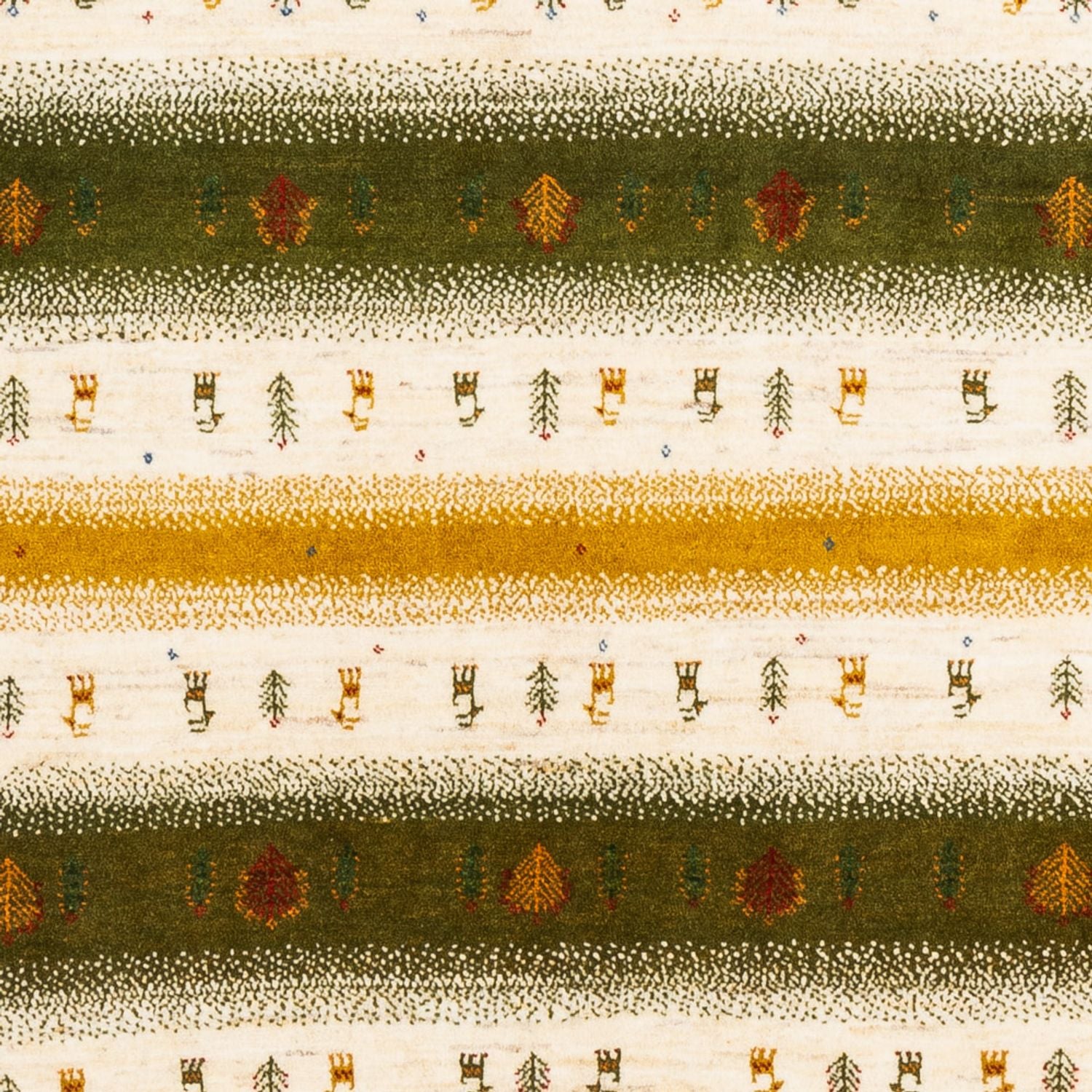 Gabbeh Tæppe - Loribaft Persisk - 203 x 158 cm - natur