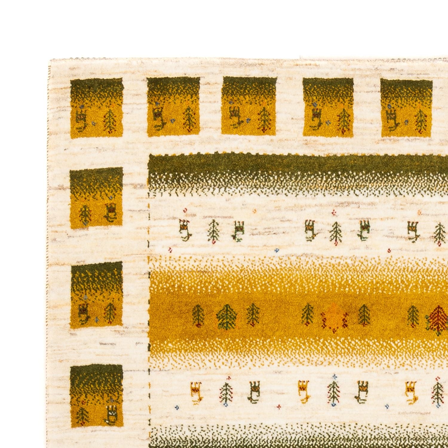 Gabbeh Tæppe - Loribaft Persisk - 203 x 158 cm - natur