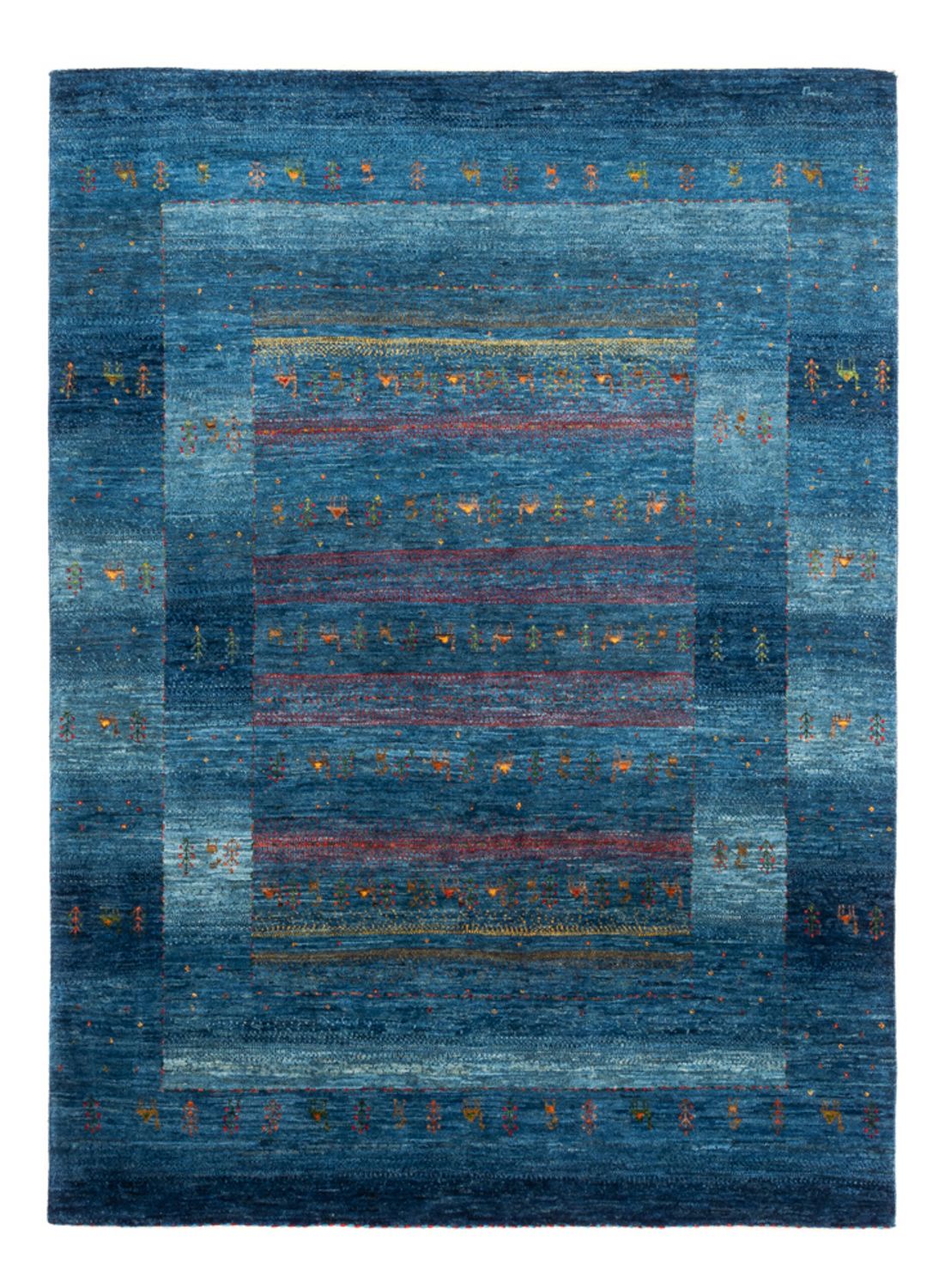 Gabbeh Tæppe - Loribaft Persisk - 200 x 147 cm - blå