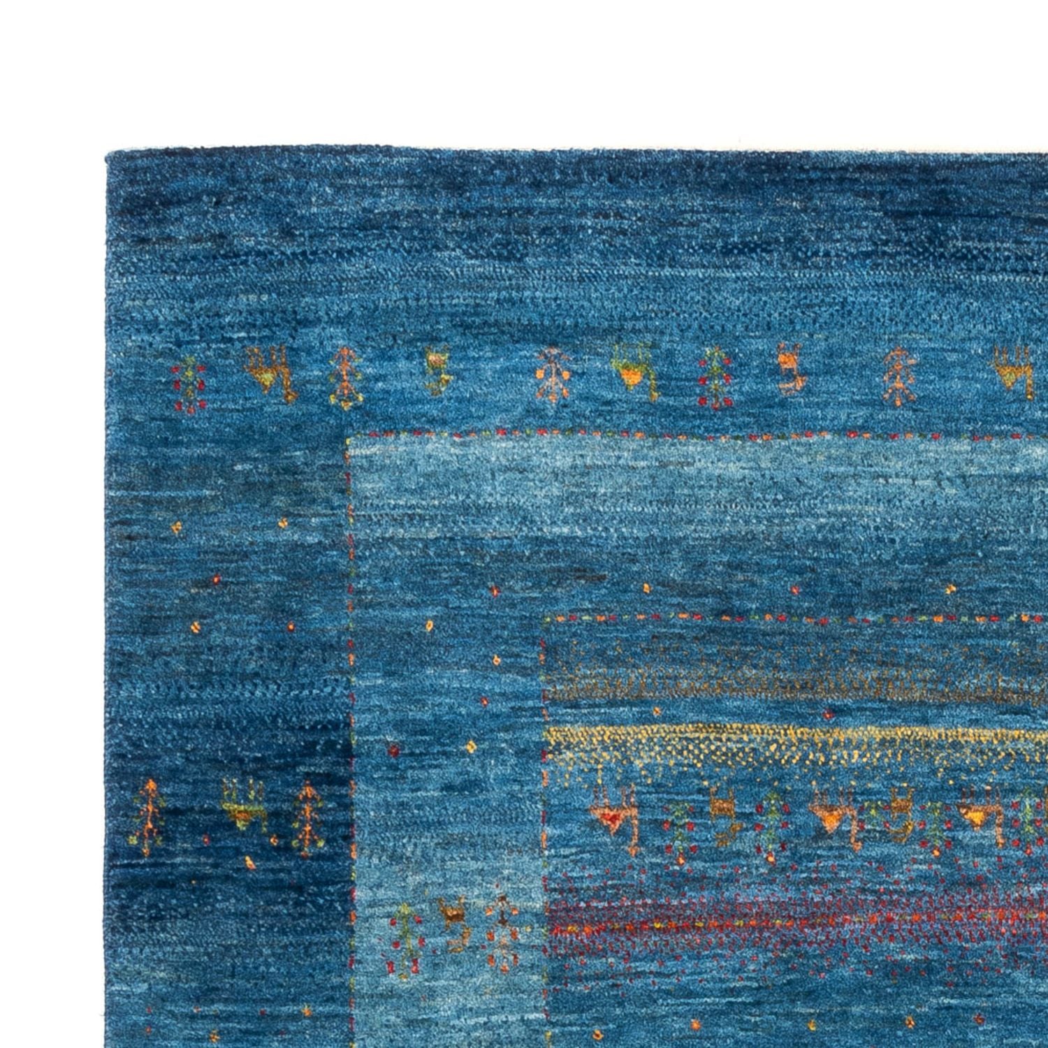 Gabbeh Tæppe - Loribaft Persisk - 200 x 147 cm - blå
