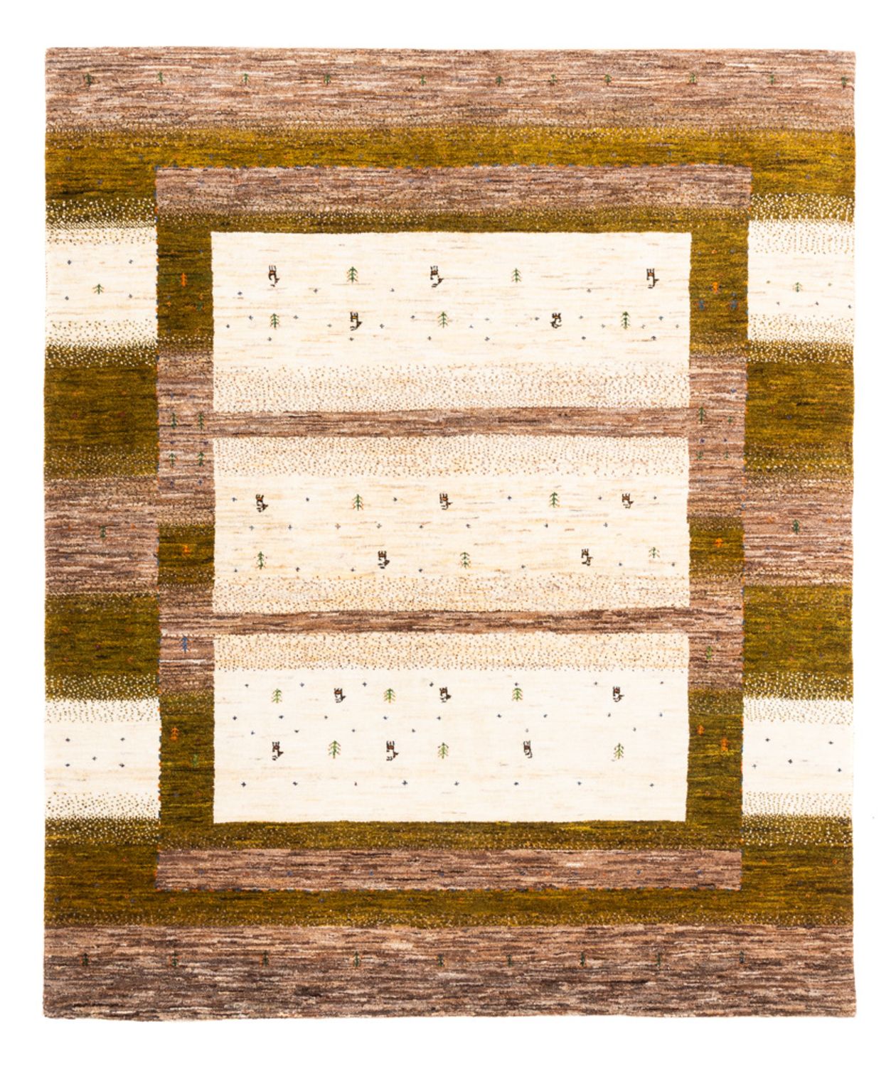 Gabbeh Tæppe - Loribaft Persisk - 205 x 171 cm - natur