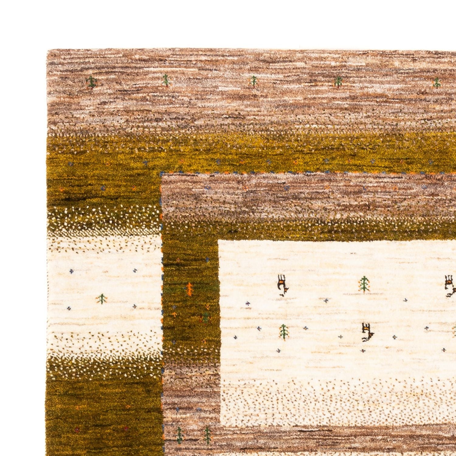 Gabbeh Tæppe - Loribaft Persisk - 205 x 171 cm - natur