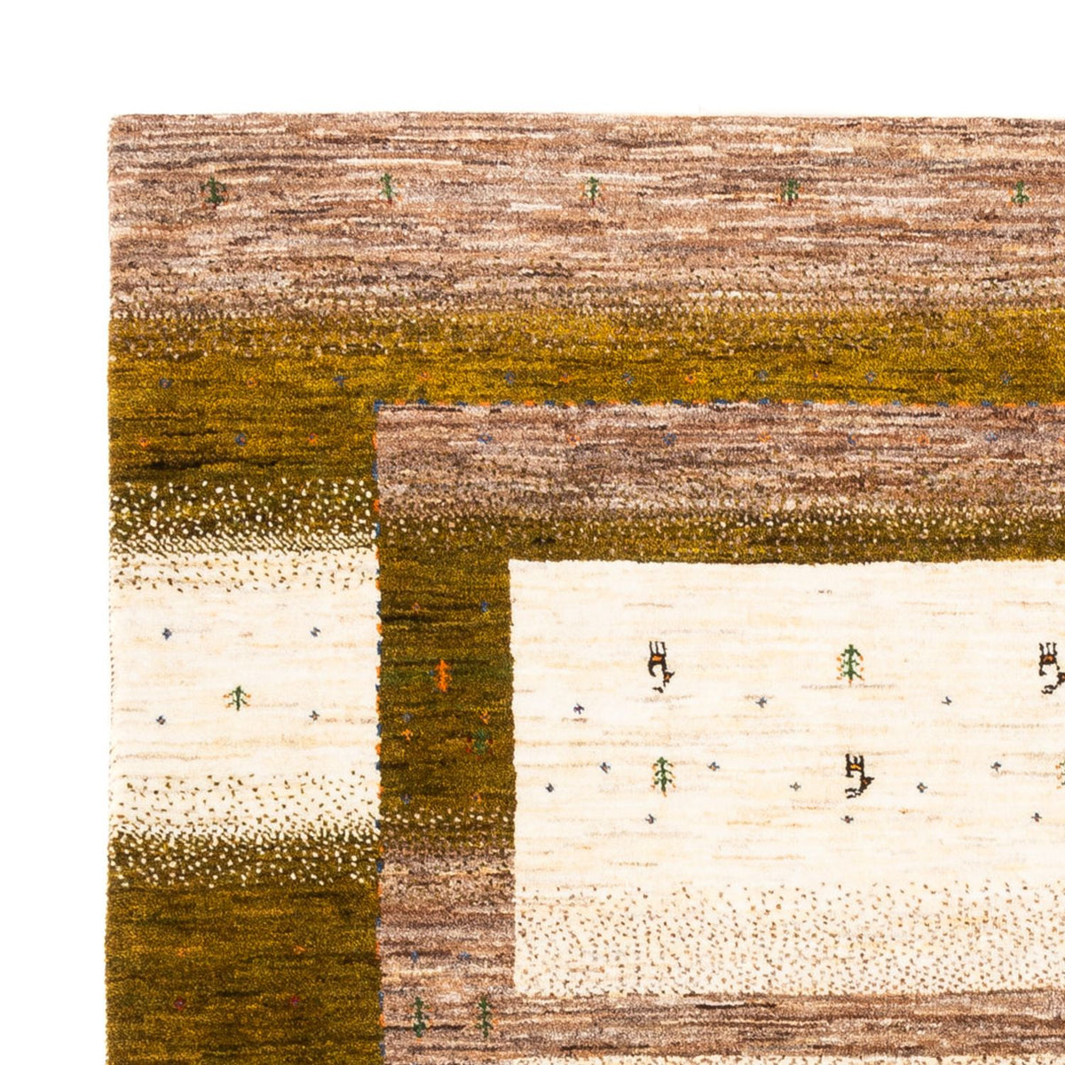 Gabbeh Tæppe - Loribaft Persisk - 205 x 171 cm - natur