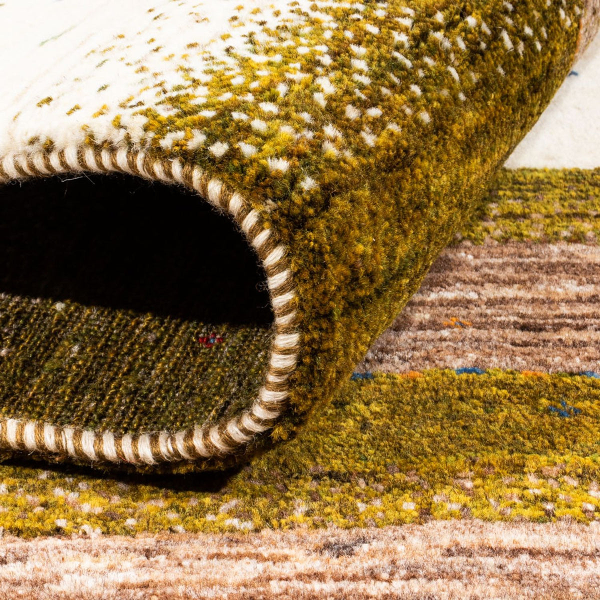 Gabbeh Tæppe - Loribaft Persisk - 205 x 171 cm - natur