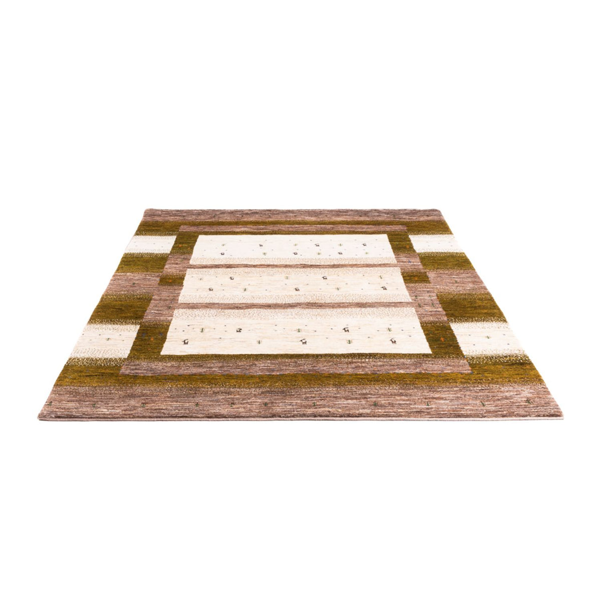 Gabbeh Tæppe - Loribaft Persisk - 205 x 171 cm - natur