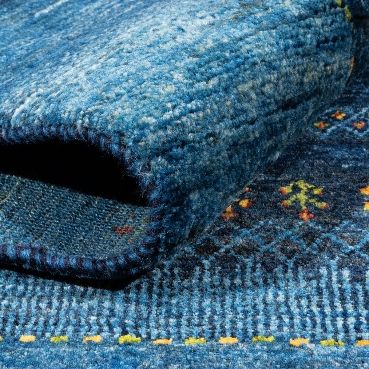 Gabbeh Tæppe - Loribaft Persisk - 209 x 160 cm - blå