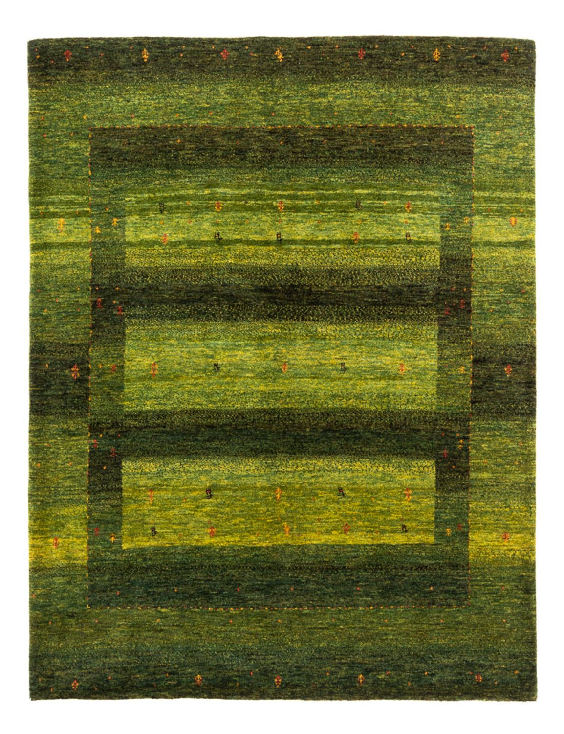 Gabbeh Tæppe - Loribaft Persisk - 200 x 159 cm - grøn