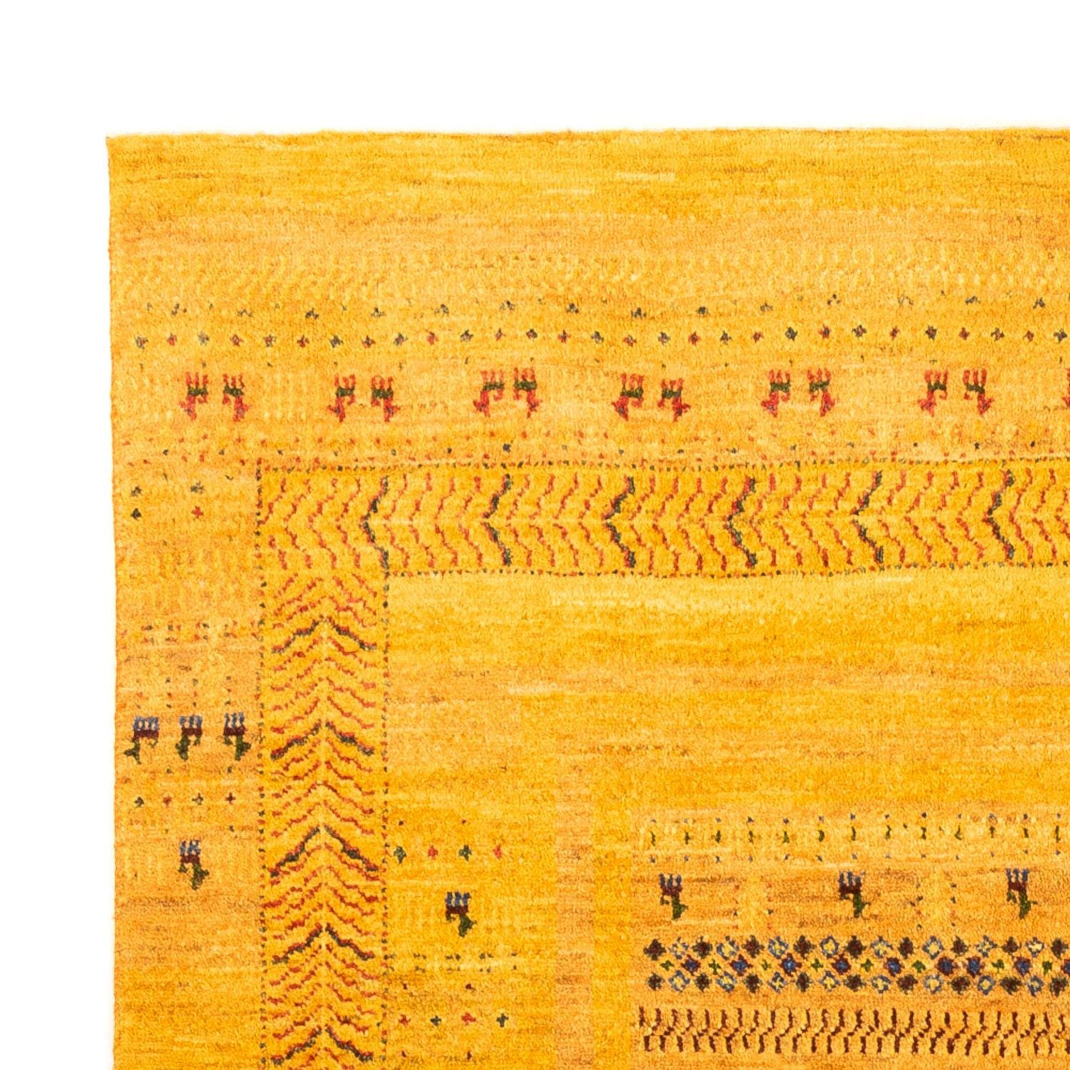 Gabbeh Tæppe - Loribaft Persisk - Royal - 198 x 152 cm - guld