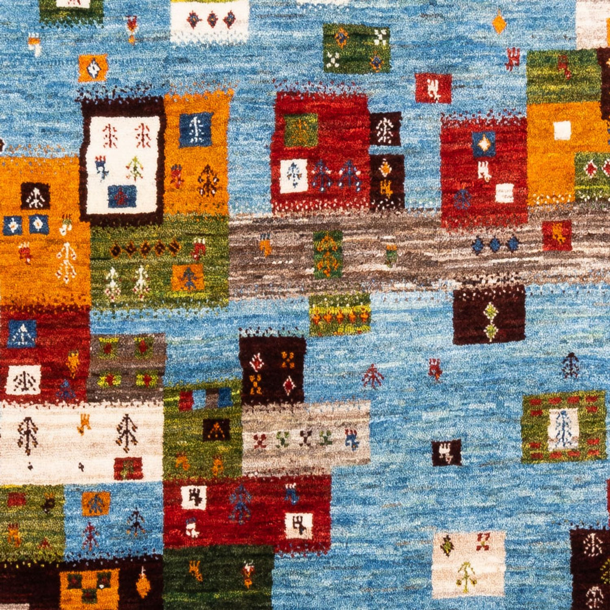 Gabbeh Tæppe - Loribaft Persisk - Royal - 192 x 159 cm - blå