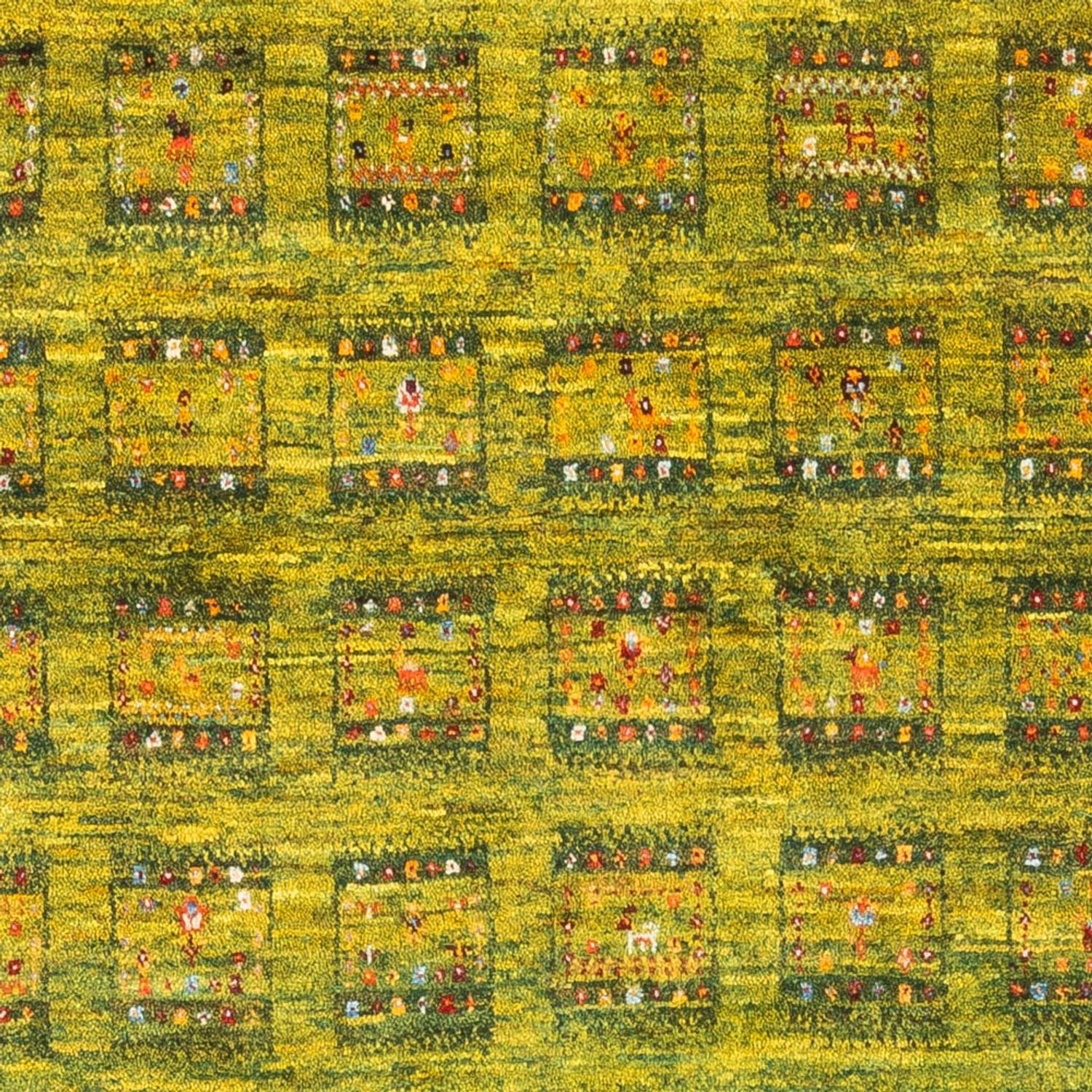 Gabbeh Tæppe - Loribaft Persisk - Royal - 157 x 108 cm - lysegrøn