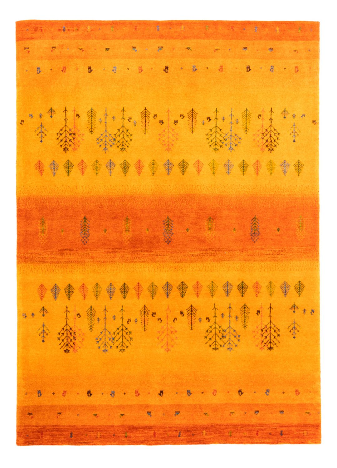 Gabbeh Tæppe - Loribaft Persisk - 209 x 150 cm - guld
