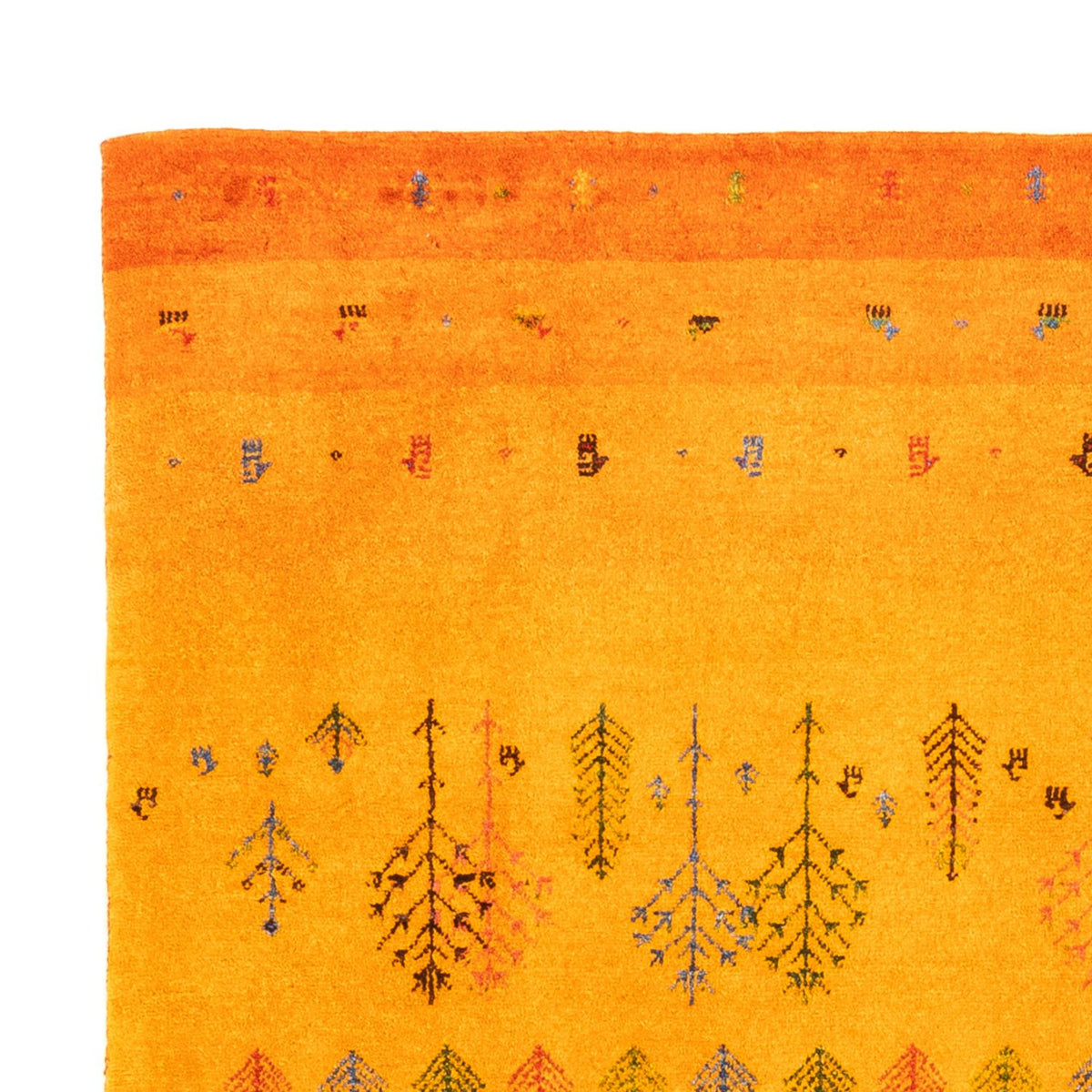 Gabbeh Tæppe - Loribaft Persisk - 209 x 150 cm - guld