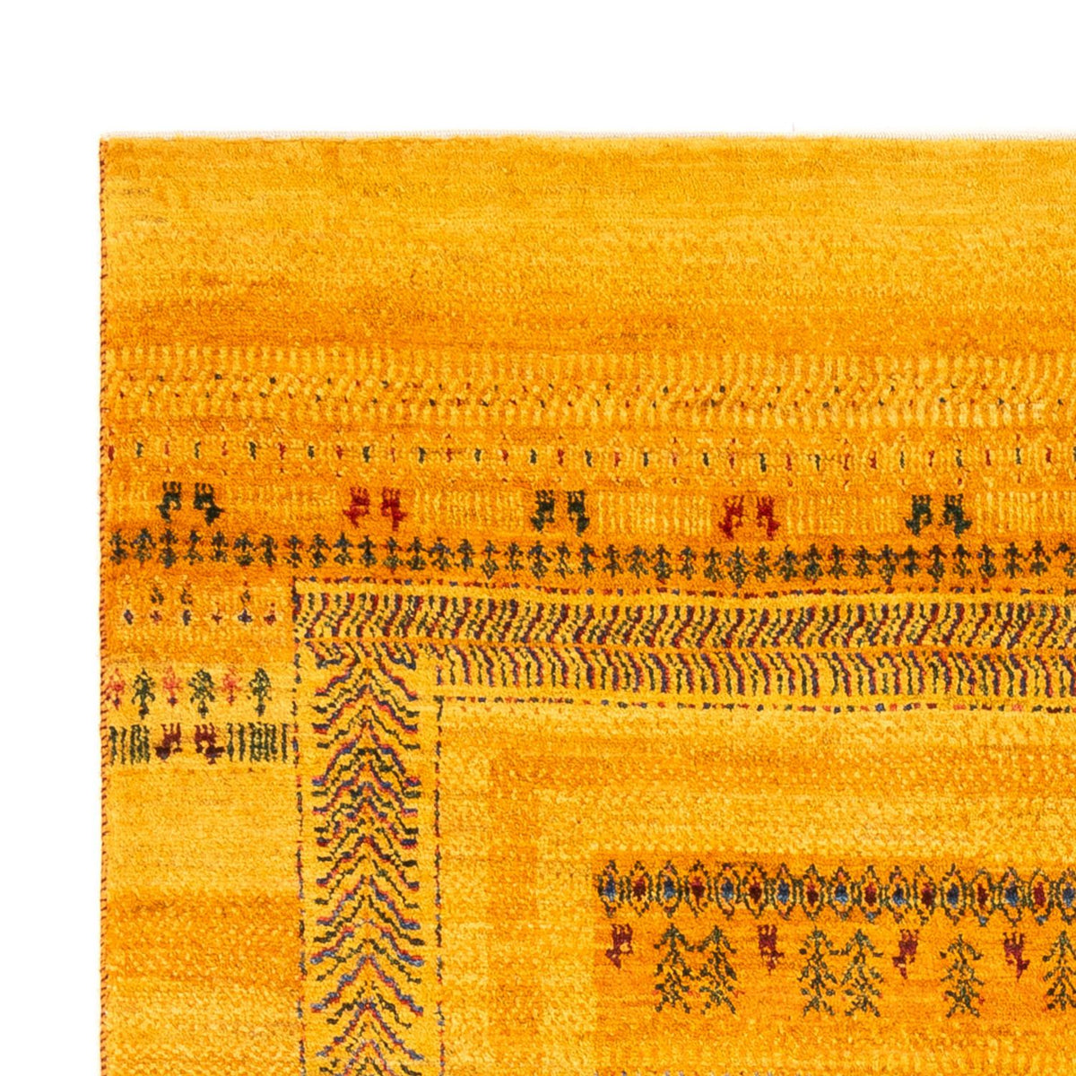 Gabbeh Tæppe - Loribaft Persisk - Royal - 205 x 144 cm - guld