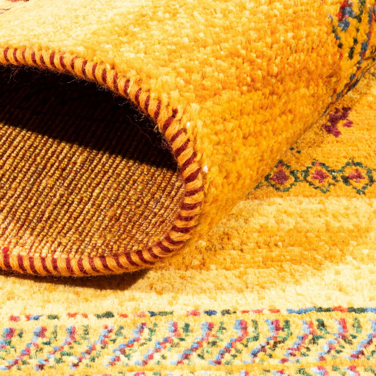 Gabbeh Tæppe - Loribaft Persisk - Royal - 205 x 144 cm - guld