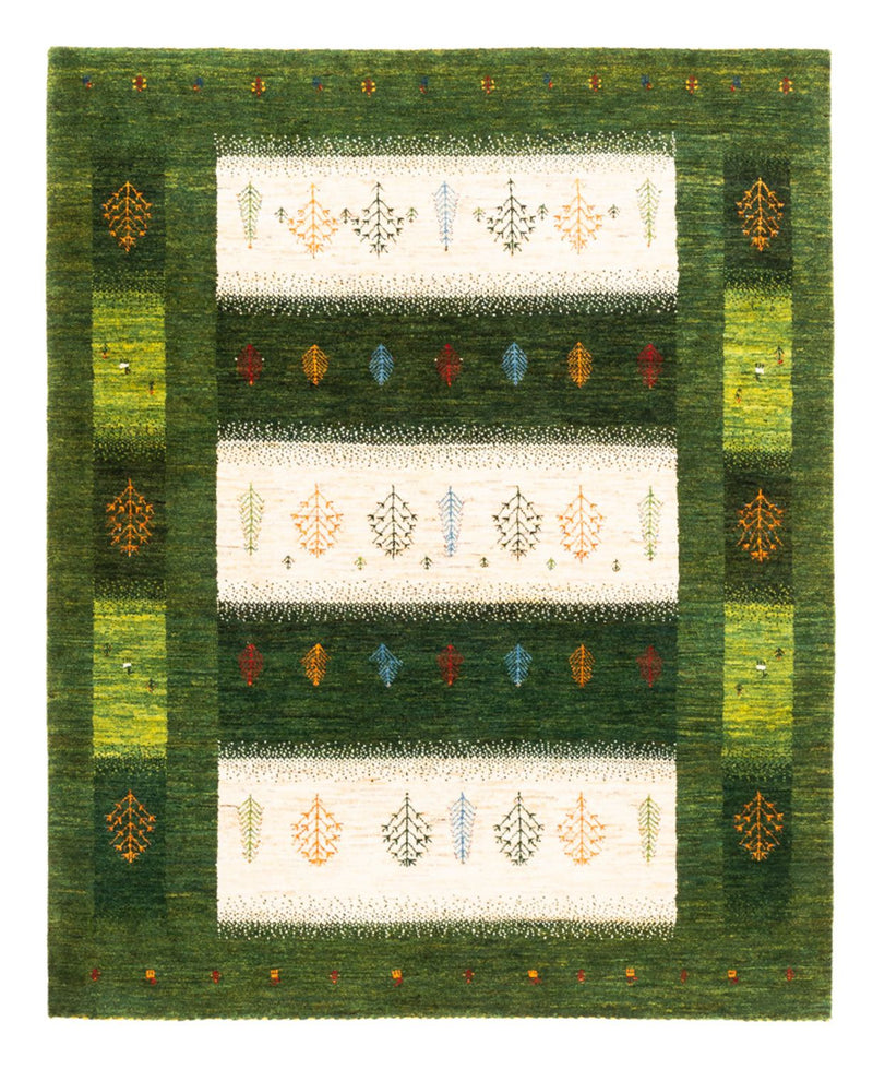 Gabbeh Tæppe - Loribaft Persisk - 197 x 155 cm - grøn