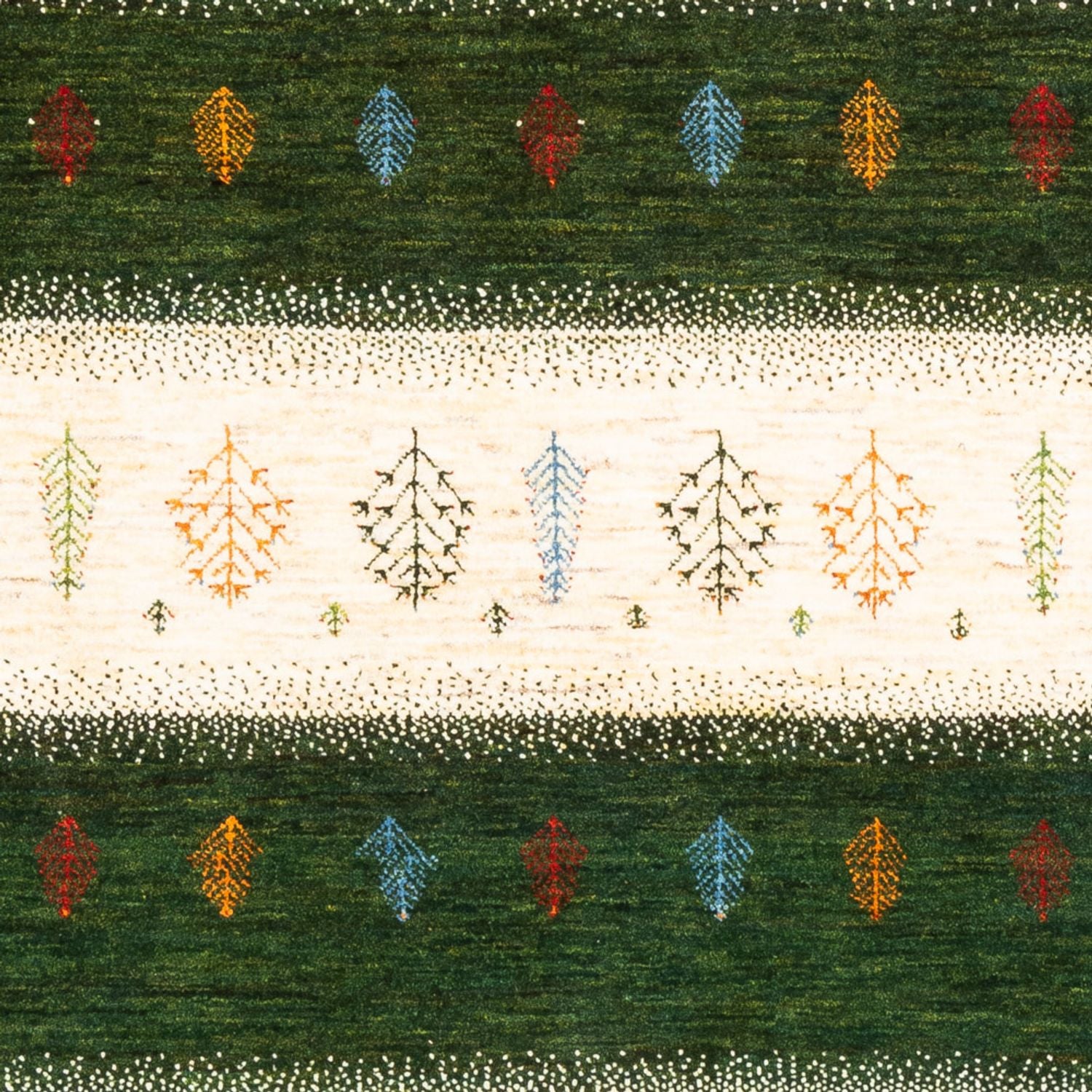 Gabbeh Tæppe - Loribaft Persisk - 197 x 155 cm - grøn