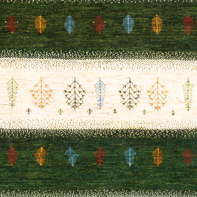 Gabbeh Tæppe - Loribaft Persisk - 197 x 155 cm - grøn