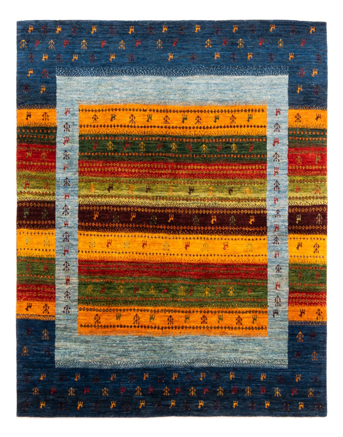 Gabbeh Tæppe - Loribaft Persisk - Royal - 190 x 147 cm - blå