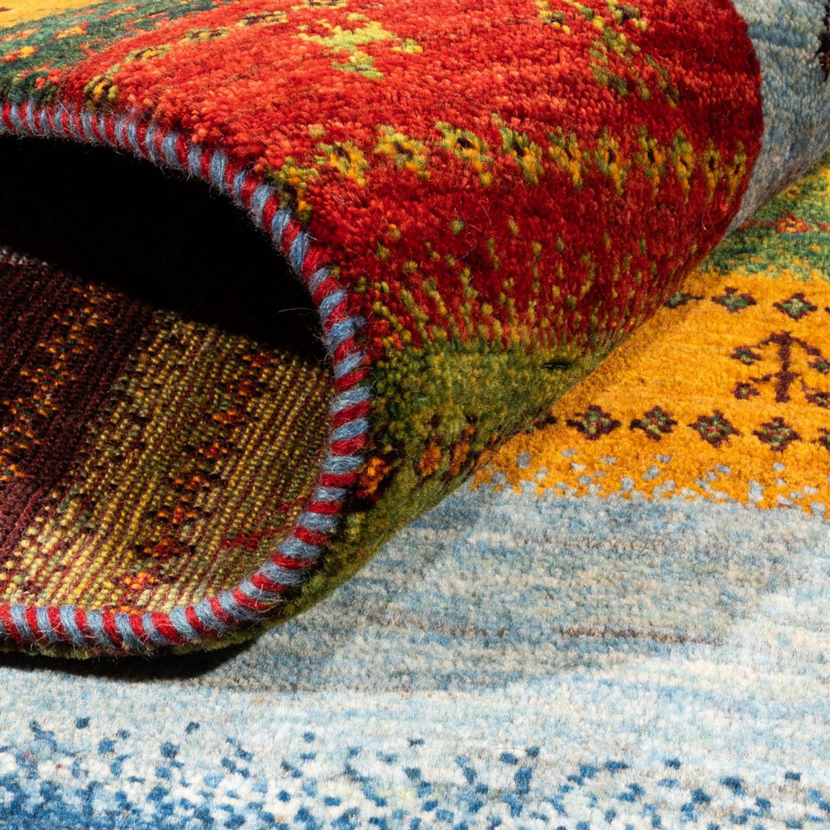 Gabbeh Tæppe - Loribaft Persisk - Royal - 190 x 147 cm - blå