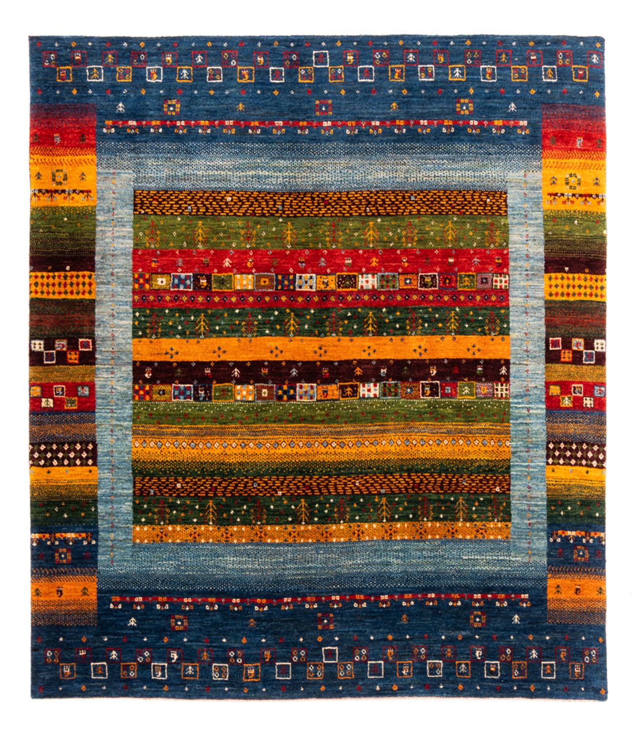 Gabbeh Tæppe - Loribaft Persisk - Royal - 194 x 165 cm - flerfarvet