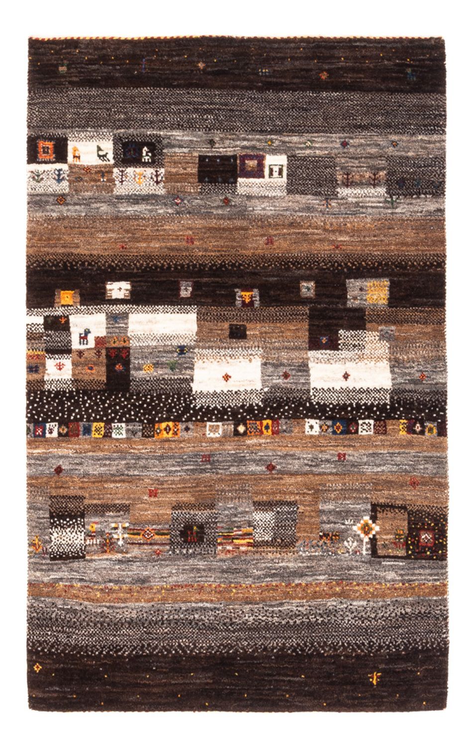 Gabbeh Tæppe - Loribaft Persisk - Royal - 129 x 84 cm - flerfarvet