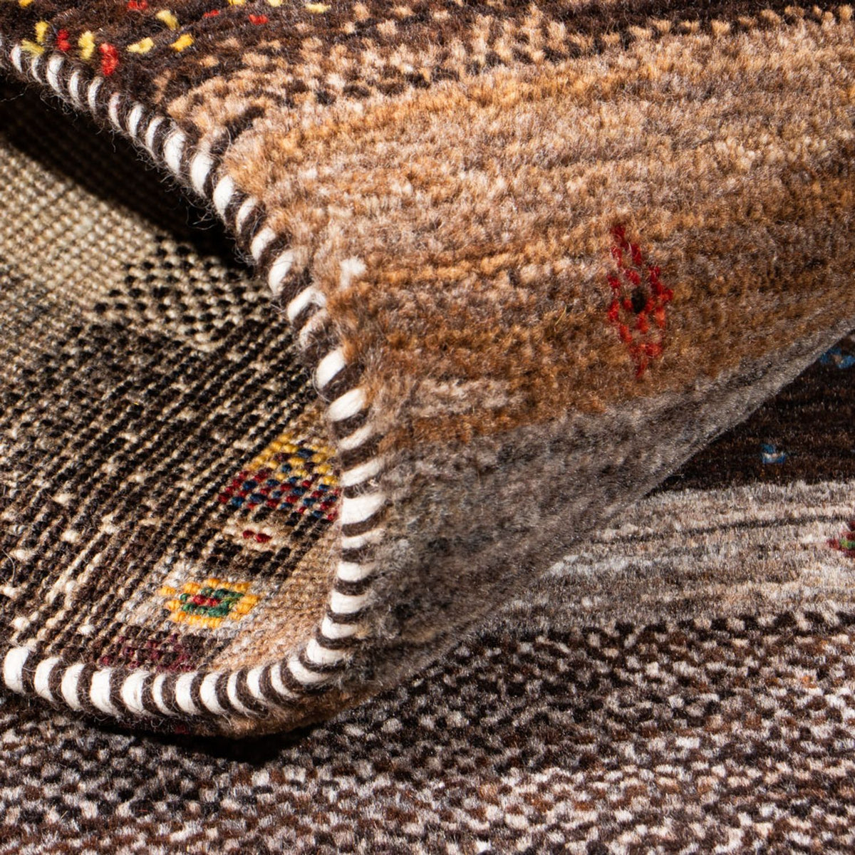 Gabbeh Tæppe - Loribaft Persisk - Royal - 129 x 84 cm - flerfarvet