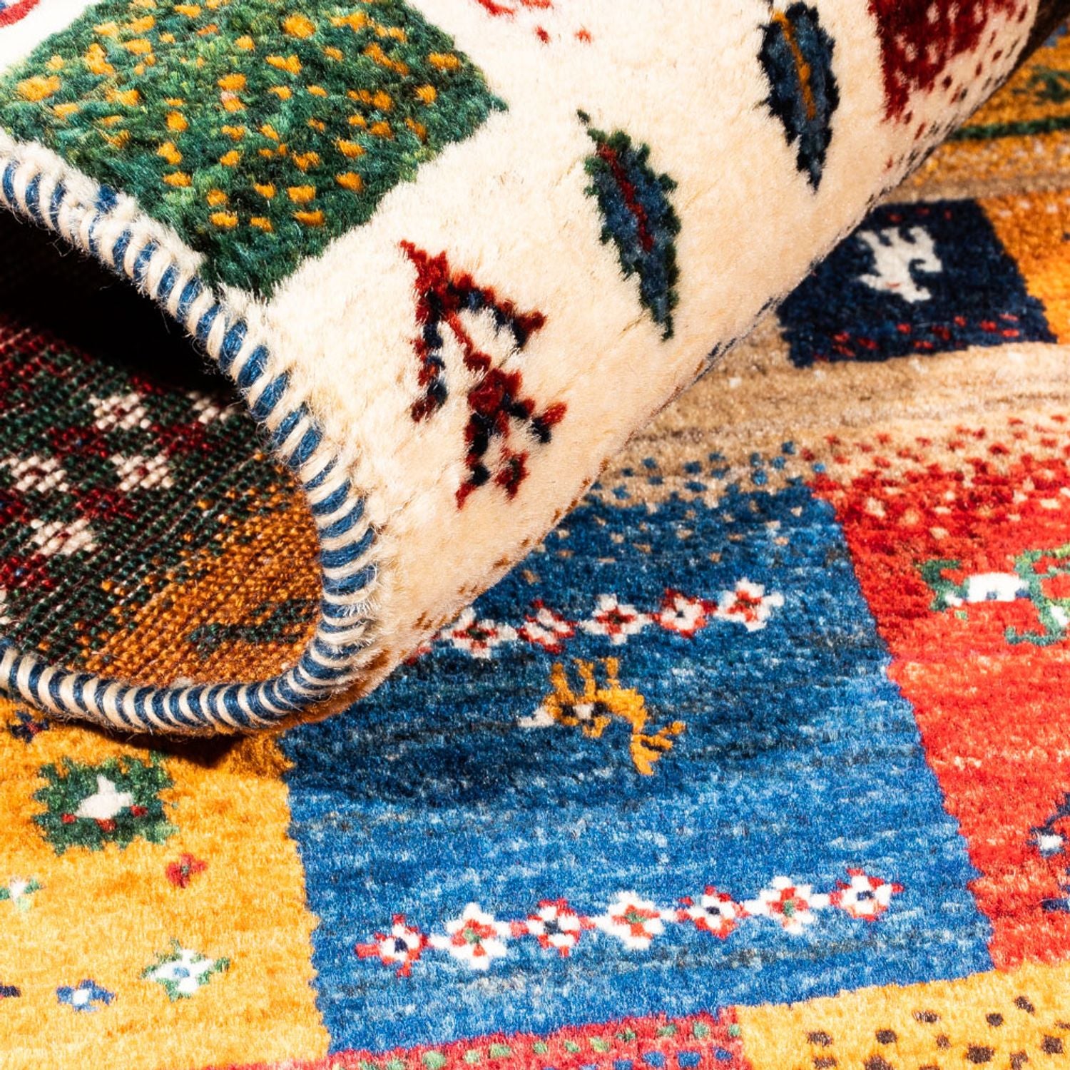 Gabbeh Tæppe - Loribaft Persisk - Royal - 140 x 100 cm - flerfarvet